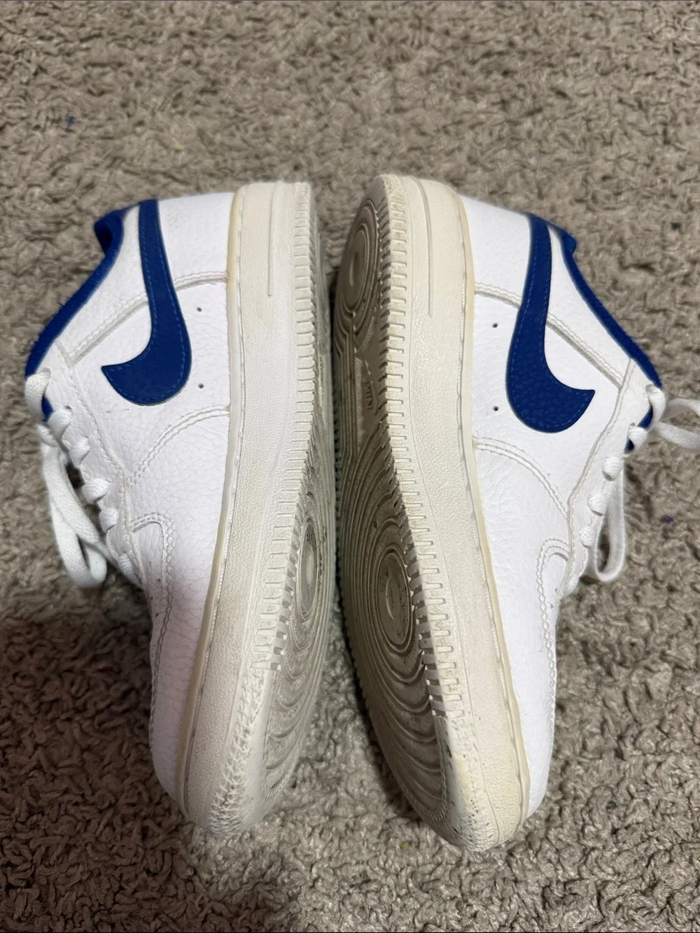 White and Blue  kids Athletic Sneakers